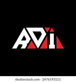 RDI triangle letter logo design with triangle shape. RDI triangle logo design monogram. RDI triangle vector logo template with red color. RDI triangular logo Simple, Elegant, and Luxurious design.
