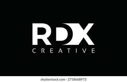RDX letters Logo with negative space design. Letter with geometric typography. Creative Vector Illustration with letters.