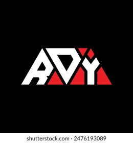 RDY triangle letter logo design with triangle shape. RDY triangle logo design monogram. RDY triangle vector logo template with red color. RDY triangular logo Simple, Elegant, and Luxurious design.