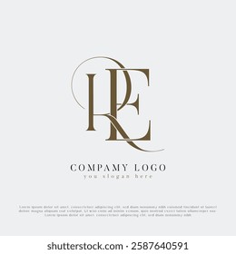 RE, ER Alphabet Letters Logo Monogram