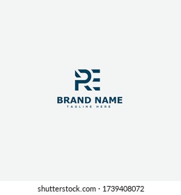 RE, ER Letter Logo Design Template Vector