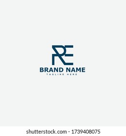 RE, ER Letter Logo Design Template Vector