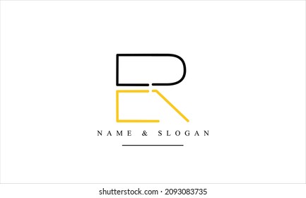 RE, ER, R, E abstract letters logo monogram