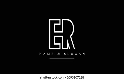 RE, ER, R, E abstract letters logo monogram