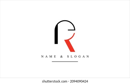 RE, ER, R, E abstract letters logo monogram