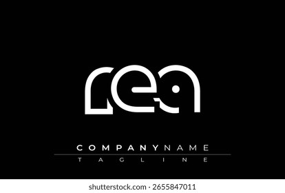 REA abstract letter design. Modern Business Logo Design With Abstract Typography and Contemporary Style