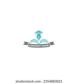 Reach the Best for University ,College, Graduate, Campus logo design inspiration, book pen logo,