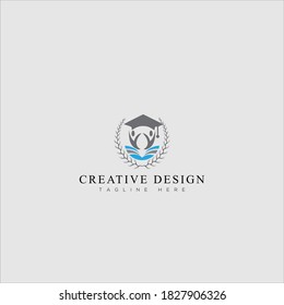 Reach the Best for University, like human with cap, success education logo
