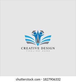 Reach the Best for University, like human with cap, success education logo