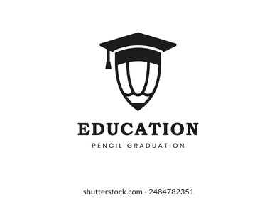 Reach the Best for University logo. creative academic graduation logo element with pencil and cap education logo for school, university, college, graduate