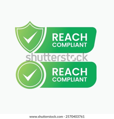 Reach compliance vector icon with tick mark