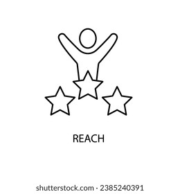 icono de línea de concepto de alcance. Ilustración de elemento simple.diseño de símbolos de esquema de concepto de alcance.