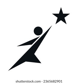 Reach dream icon on white background. Eps 10.