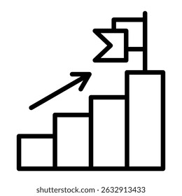 Reach Goal Icon Element For Design