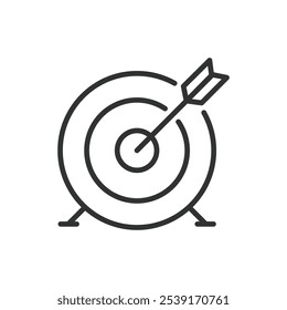 Reach a goal icon in line design. Goal, achieve, success, target, motivation, progress, accomplishment on white background vector. Reach a goal editable stroke icon