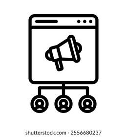 reach icon line vector illustration on white background.
