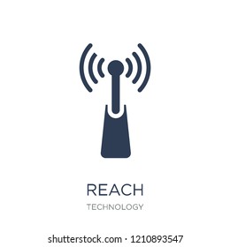 Reach icon. Trendy flat vector Reach icon on white background from Technology collection, vector illustration can be use for web and mobile, eps10