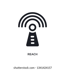 Reach Isolated Icon. Simple Element Illustration From Technology Concept Icons. Reach Editable Logo Sign Symbol Design On White Background. Can Be Use For Web And Mobile