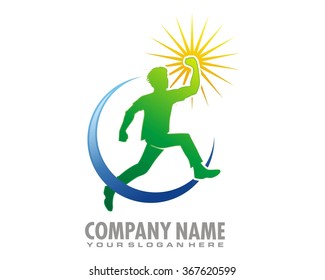 reach man ray shine light shine logo vector