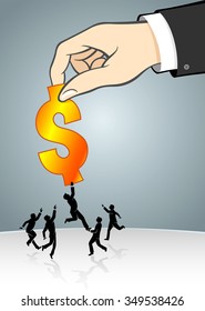 Reach for the Money-Abstract business concept of money as a motivational tool