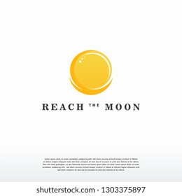 Reach The Moon logo designs template, Moon logo symbol