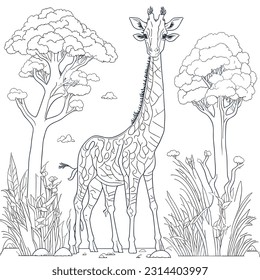 Reach new heights of creativity with this captivating giraffe coloring page. Unleash your artistic flair as you adorn this graceful and majestic creature with vibrant colors.