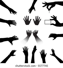 Reach out and grab this People Hands Silhouettes Set, a collection for all your reach, touch, hold needs.