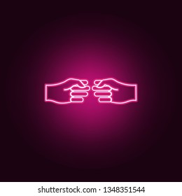 reach out icon. Elements of Conversation and Friendship in neon style icons. Simple icon for websites, web design, mobile app, info graphics