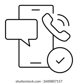 Reach out to us, Customer communication, Personalized service request, Client contact support. Vector Editable Stroke Icon.