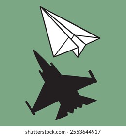 Reach for the Sky paper plane to be a jet vector icon