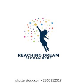 Reach star dreams logo vector design template