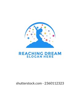 Reach star dreams logo vector design template