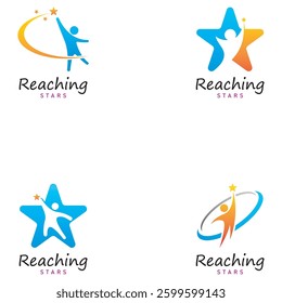 reach star dreams logo vector design template