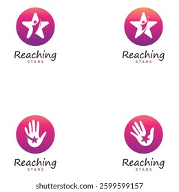 reach star dreams logo vector design template