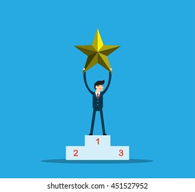 Reach the stars flat 3d isometry isometric business success concept web vector illustration. Creative people collection.