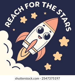 Reach for the Stars: Rocket Adventure Vector Design