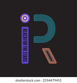Reach for the stars slogan typography. Vector illustration design for fashion graphics, t shirt prints, tees, posters, stickers.