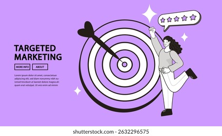 Reach the target. Business concept growth to success. Five stars the best estimate of performance. people leave feedback and comments, successful work is the highest score. vector illustration.