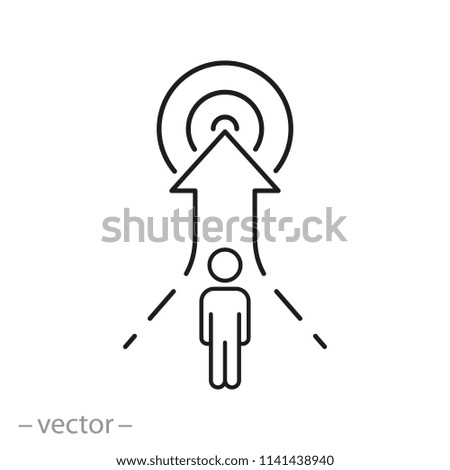 reach the target icon, man prepared to the target linear sign isolated on white background - editable vector illustration eps10
