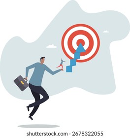 Reach target or progress to reach goal, career step to success, achievement or growth, challenge and motivation to succeed .about a man and his life.