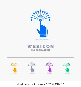 reach, Touch, destination, digital, analytic 5 Color Glyph Web Icon Template isolated on white. Vector illustration