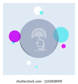 reach, Touch, destination, digital, analytic White Line Icon colorful Circle Background