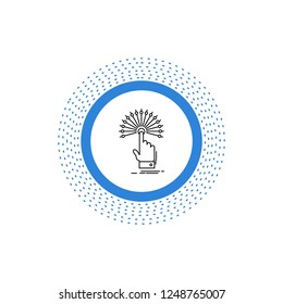 reach, Touch, destination, digital, analytic Line Icon. Vector isolated illustration