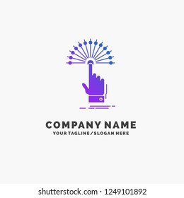 reach, Touch, destination, digital, analytic Purple Business Logo Template. Place for Tagline.