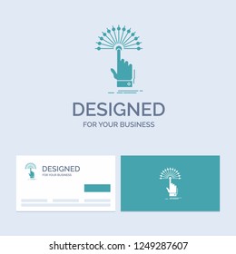 reach, Touch, destination, digital, analytic Business Logo Glyph Icon Symbol for your business. Turquoise Business Cards with Brand logo template.