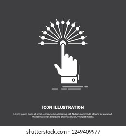reach, Touch, destination, digital, analytic Icon. glyph vector symbol for UI and UX, website or mobile application