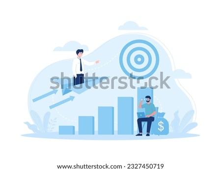 Reach trading targets trending concept flat illustration
