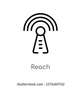 reach vector line icon. Simple element illustration. reach outline icon from technology concept. Can be used for web and mobile