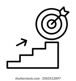Reach Your Goals icon line vector illustration