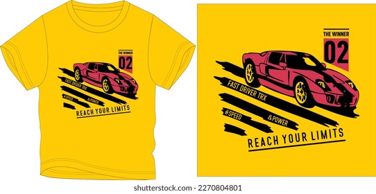 reach your limits fast driver car graphic design vector illustration